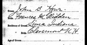 John and Frances Howe's Marriage License