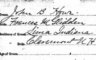 John and Frances Howe's Marriage License