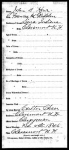 John and Frances Howe's Marriage License